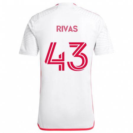 Kandiny Kinder Sergio Rivas #43 Weiß Rot Auswärtstrikot Trikot 2024/25 T-Shirt