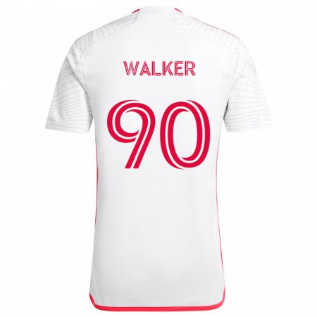 Kandiny Kinder Eric Walker #90 Weiß Rot Auswärtstrikot Trikot 2024/25 T-Shirt