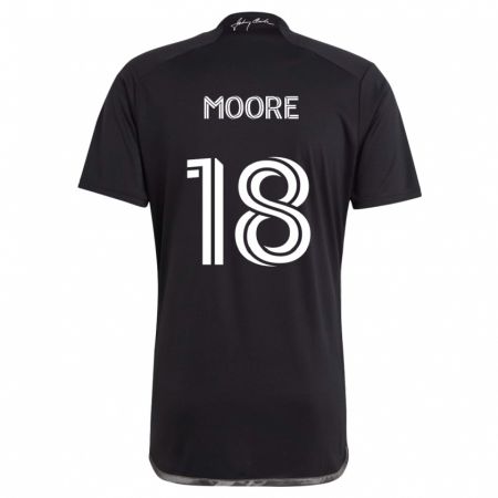 Kandiny Kinder Shaq Moore #18 Schwarz Auswärtstrikot Trikot 2024/25 T-Shirt