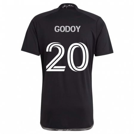 Kandiny Kinder Aníbal Godoy #20 Schwarz Auswärtstrikot Trikot 2024/25 T-Shirt