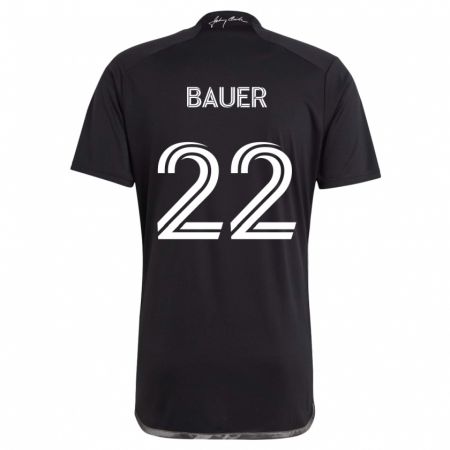 Kandiny Kinder Josh Bauer #22 Schwarz Auswärtstrikot Trikot 2024/25 T-Shirt