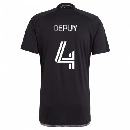 Kandiny Kinder Nick Depuy #4 Schwarz Auswärtstrikot Trikot 2024/25 T-Shirt