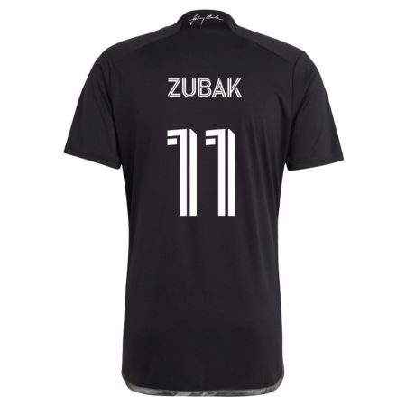 Kandiny Kinder Ethan Zubak #11 Schwarz Auswärtstrikot Trikot 2024/25 T-Shirt