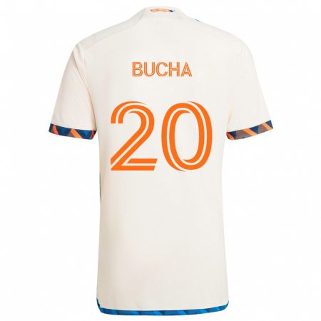 Kandiny Kinder Pavel Bucha #20 Weiß Orange Auswärtstrikot Trikot 2024/25 T-Shirt