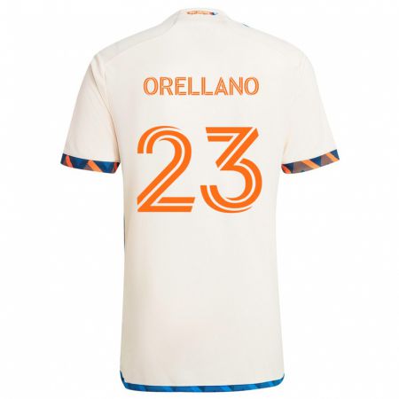 Kandiny Kinder Luca Orellano #23 Weiß Orange Auswärtstrikot Trikot 2024/25 T-Shirt