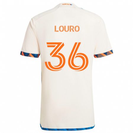 Kandiny Kinder Evan Louro #36 Weiß Orange Auswärtstrikot Trikot 2024/25 T-Shirt