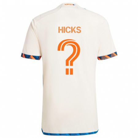 Kandiny Kinder Elijah Hicks #0 Weiß Orange Auswärtstrikot Trikot 2024/25 T-Shirt