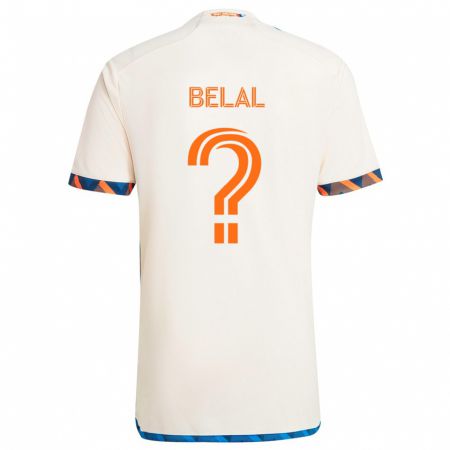 Kandiny Kinder Ryan Belal #0 Weiß Orange Auswärtstrikot Trikot 2024/25 T-Shirt