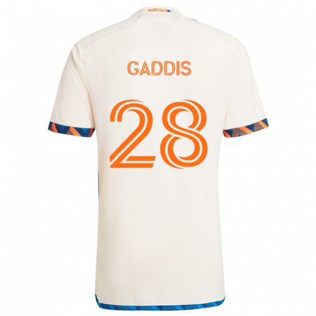 Kandiny Kinder Raymon Gaddis #28 Weiß Orange Auswärtstrikot Trikot 2024/25 T-Shirt