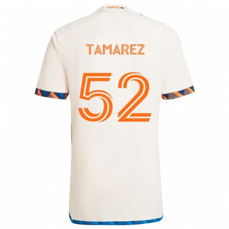 Kandiny Kinder Lucas Tamarez #52 Weiß Orange Auswärtstrikot Trikot 2024/25 T-Shirt