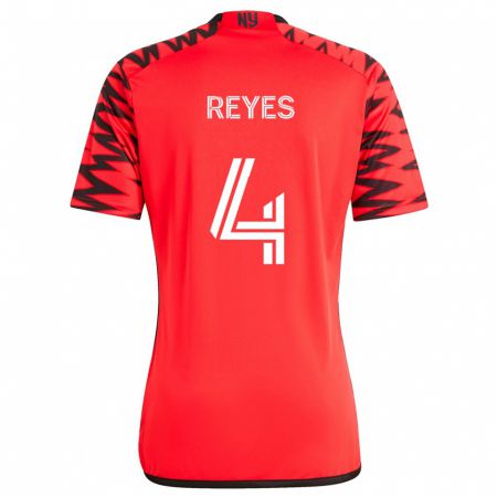 Kandiny Kinder Andrés Reyes #4 Rot Schwarz Weiß Auswärtstrikot Trikot 2024/25 T-Shirt