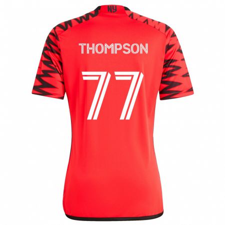 Kandiny Kinder Amos Shapiro-Thompson #77 Rot Schwarz Weiß Auswärtstrikot Trikot 2024/25 T-Shirt