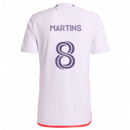 Kandiny Kinder Felipe Martins #8 Weiß Rot Lila Auswärtstrikot Trikot 2024/25 T-Shirt