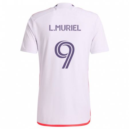 Kandiny Kinder Luis Muriel #9 Weiß Rot Lila Auswärtstrikot Trikot 2024/25 T-Shirt