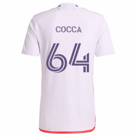 Kandiny Kinder Manuel Cocca #64 Weiß Rot Lila Auswärtstrikot Trikot 2024/25 T-Shirt