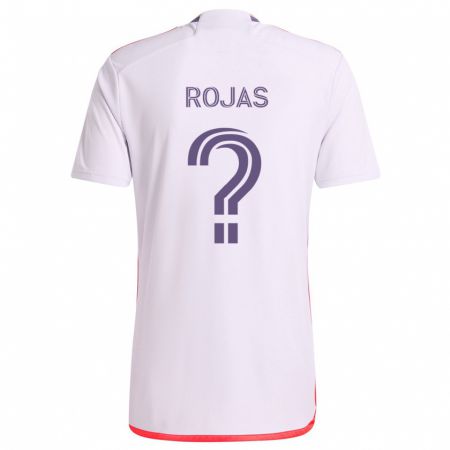 Kandiny Kinder Juan Rojas #0 Weiß Rot Lila Auswärtstrikot Trikot 2024/25 T-Shirt