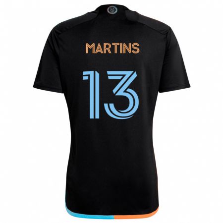 Kandiny Kinder Thiago Martins #13 Schwarz Orange Blau Auswärtstrikot Trikot 2024/25 T-Shirt