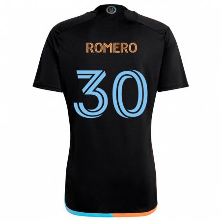 Kandiny Kinder Tomás Romero #30 Schwarz Orange Blau Auswärtstrikot Trikot 2024/25 T-Shirt