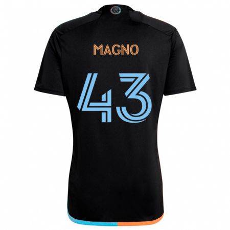 Kandiny Kinder Talles Magno #43 Schwarz Orange Blau Auswärtstrikot Trikot 2024/25 T-Shirt