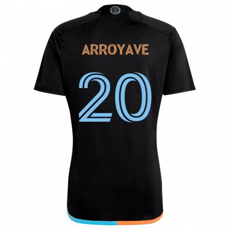 Kandiny Kinder Jacob Arroyave #20 Schwarz Orange Blau Auswärtstrikot Trikot 2024/25 T-Shirt