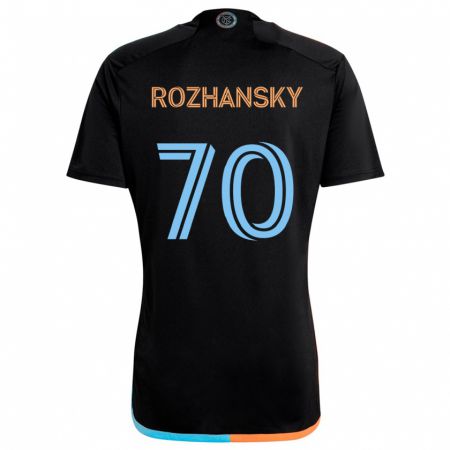 Kandiny Kinder Jake Rozhansky #70 Schwarz Orange Blau Auswärtstrikot Trikot 2024/25 T-Shirt