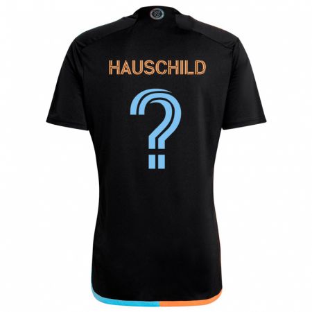 Kandiny Kinder Alexander Hauschild #0 Schwarz Orange Blau Auswärtstrikot Trikot 2024/25 T-Shirt