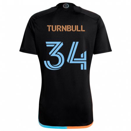 Kandiny Kinder Stephen Turnbull #34 Schwarz Orange Blau Auswärtstrikot Trikot 2024/25 T-Shirt