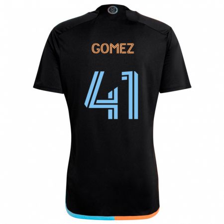 Kandiny Kinder Julián Gómez #41 Schwarz Orange Blau Auswärtstrikot Trikot 2024/25 T-Shirt