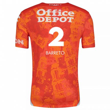 Kandiny Kinder Sergio Barreto #2 Orange Weiß Auswärtstrikot Trikot 2024/25 T-Shirt