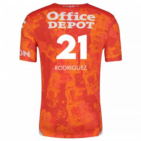 Kandiny Kinder Valentín Rodríguez #21 Orange Weiß Auswärtstrikot Trikot 2024/25 T-Shirt