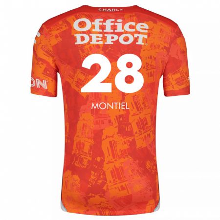 Kandiny Kinder Elías Montiel #28 Orange Weiß Auswärtstrikot Trikot 2024/25 T-Shirt