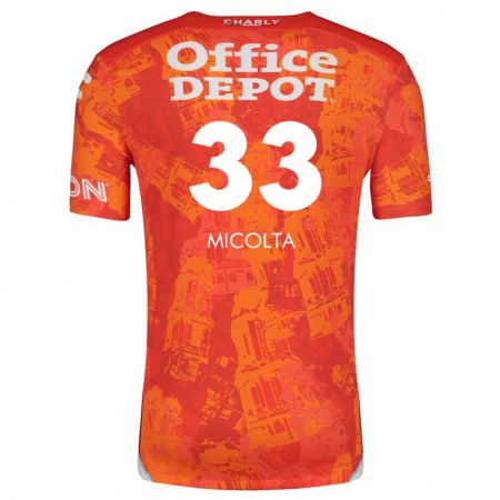 Kandiny Kinder Andrés Micolta #33 Orange Weiß Auswärtstrikot Trikot 2024/25 T-Shirt