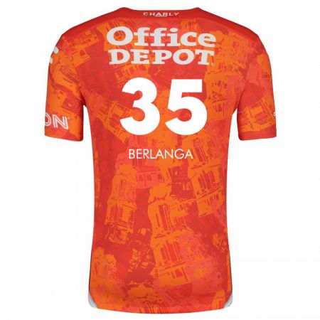 Kandiny Kinder Jorge Berlanga #35 Orange Weiß Auswärtstrikot Trikot 2024/25 T-Shirt