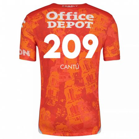 Kandiny Kinder Juan Cantú #209 Orange Weiß Auswärtstrikot Trikot 2024/25 T-Shirt