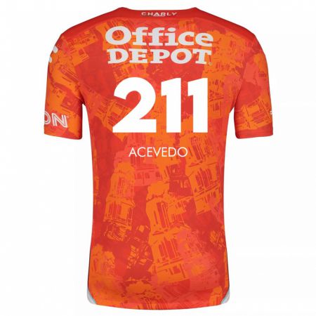 Kandiny Kinder Gerardo Acevedo #211 Orange Weiß Auswärtstrikot Trikot 2024/25 T-Shirt