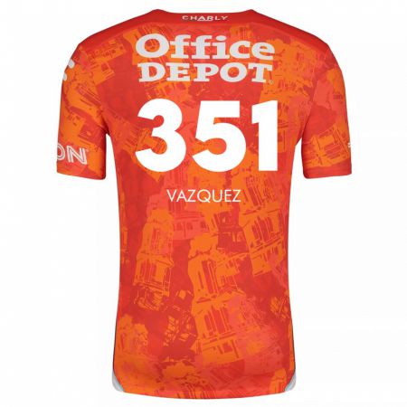 Kandiny Kinder Maximo Vázquez #351 Orange Weiß Auswärtstrikot Trikot 2024/25 T-Shirt