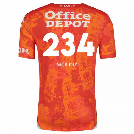 Kandiny Kinder Yoshimar Molina #234 Orange Weiß Auswärtstrikot Trikot 2024/25 T-Shirt