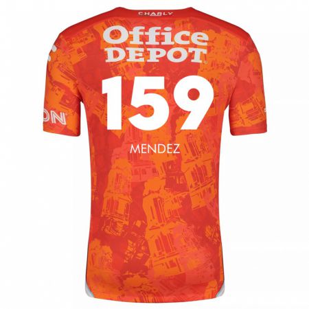 Kandiny Kinder Daniel Méndez #159 Orange Weiß Auswärtstrikot Trikot 2024/25 T-Shirt