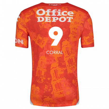 Kandiny Kinder Charlyn Corral #9 Orange Weiß Auswärtstrikot Trikot 2024/25 T-Shirt