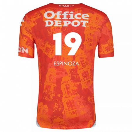 Kandiny Kinder Giselle Espinoza #19 Orange Weiß Auswärtstrikot Trikot 2024/25 T-Shirt