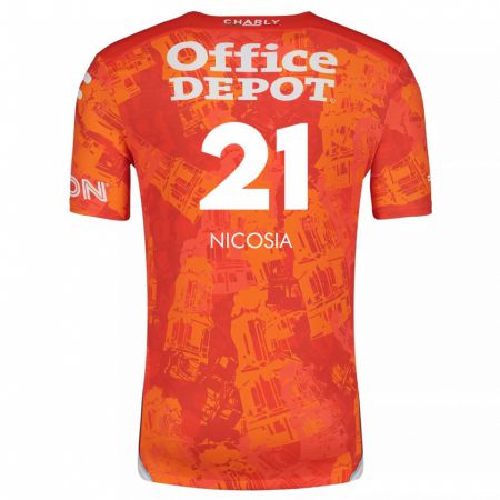 Kandiny Kinder Nina Nicosia #21 Orange Weiß Auswärtstrikot Trikot 2024/25 T-Shirt