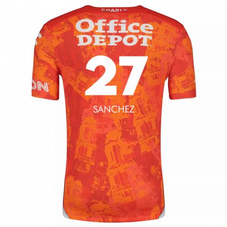 Kandiny Kinder Ella Sanchez #27 Orange Weiß Auswärtstrikot Trikot 2024/25 T-Shirt