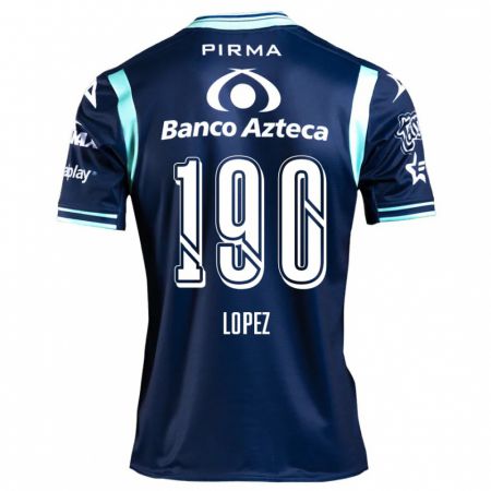 Kandiny Kinder Josué López #190 Navy Blau Auswärtstrikot Trikot 2024/25 T-Shirt