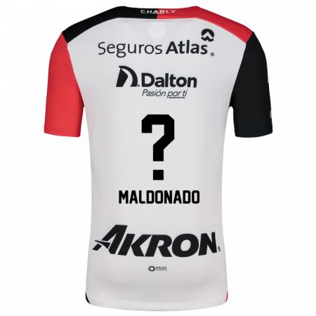 Kandiny Kinder Leonardo Pérez Maldonado #0 Weiß Rot Schwarz Auswärtstrikot Trikot 2024/25 T-Shirt