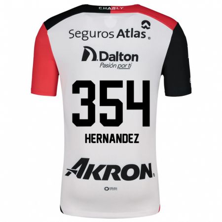 Kandiny Kinder Daniel Hernández #354 Weiß Rot Schwarz Auswärtstrikot Trikot 2024/25 T-Shirt