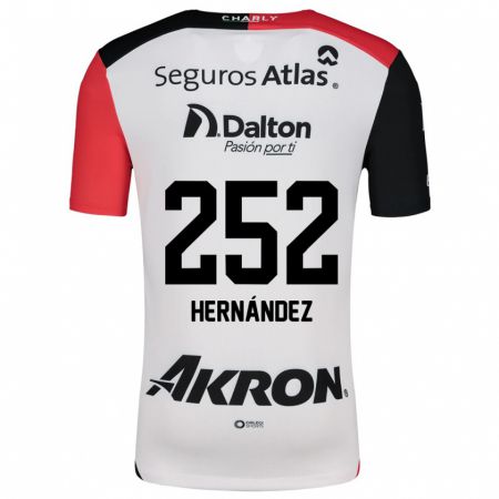 Kandiny Kinder Luis Hernández #252 Weiß Rot Schwarz Auswärtstrikot Trikot 2024/25 T-Shirt