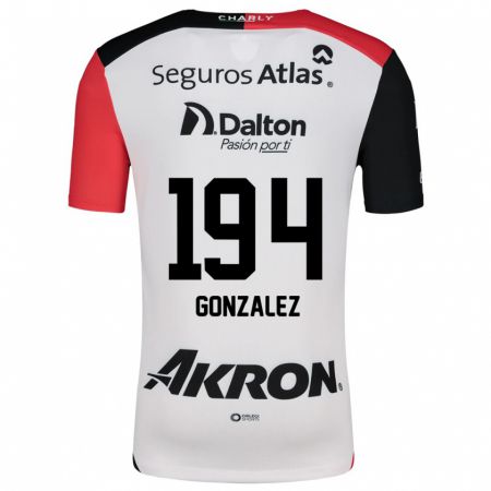 Kandiny Kinder Andrés González #194 Weiß Rot Schwarz Auswärtstrikot Trikot 2024/25 T-Shirt