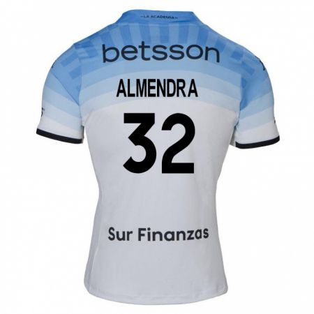 Kandiny Kinder Agustín Almendra #32 Weiß Blau Schwarz Auswärtstrikot Trikot 2024/25 T-Shirt