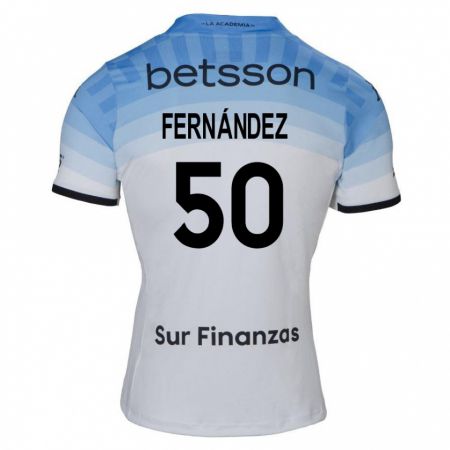 Kandiny Kinder Román Fernández #50 Weiß Blau Schwarz Auswärtstrikot Trikot 2024/25 T-Shirt