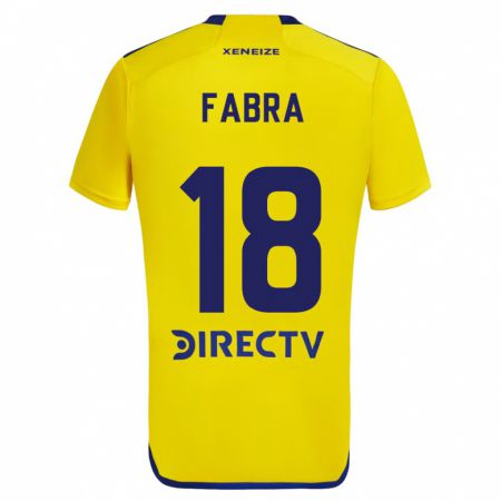 Kandiny Kinder Frank Fabra #18 Gelb Blau Auswärtstrikot Trikot 2024/25 T-Shirt